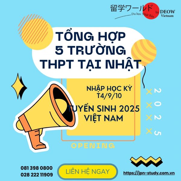 Du học Nhật 2025: 5 Trường THPT Tại Nhật Bản Tuyển Sinh